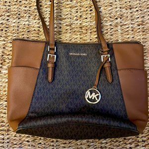 Brown Michael Kors "Charlotte" Shoulder Bag